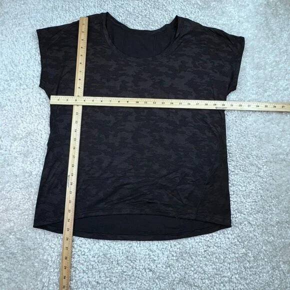 Lululemon Black Camo Miles Ahead Tee - Picture 8 of 9